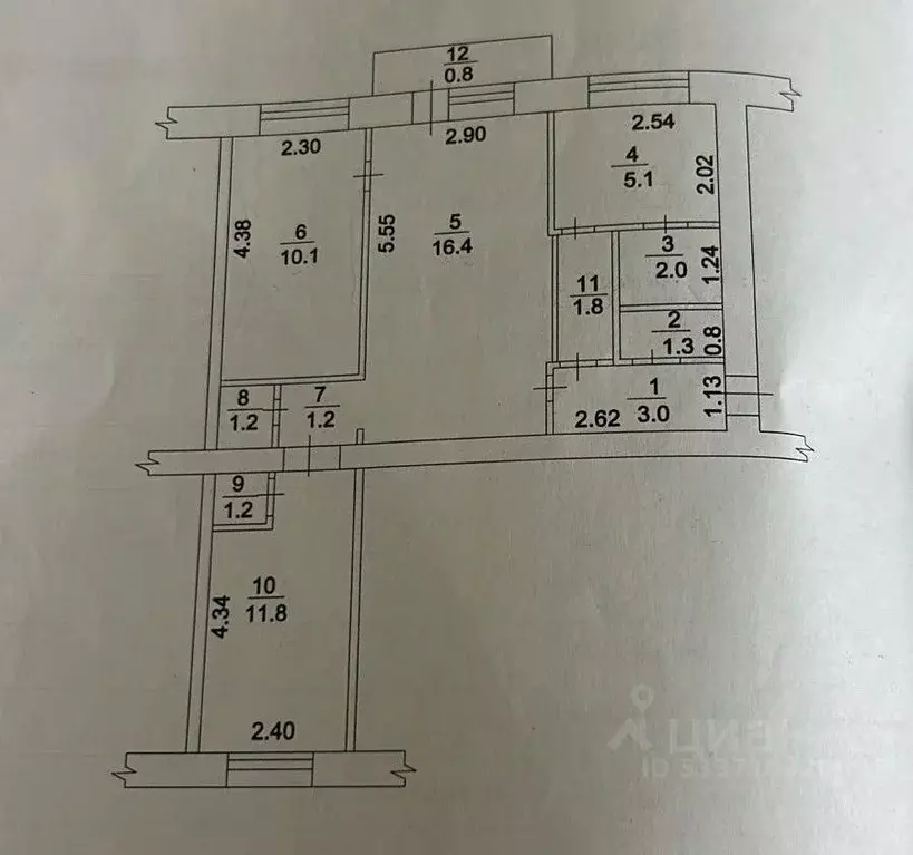 3-к кв. Башкортостан, Ишимбай ул. Губкина, 45 (55.1 м) - Фото 1