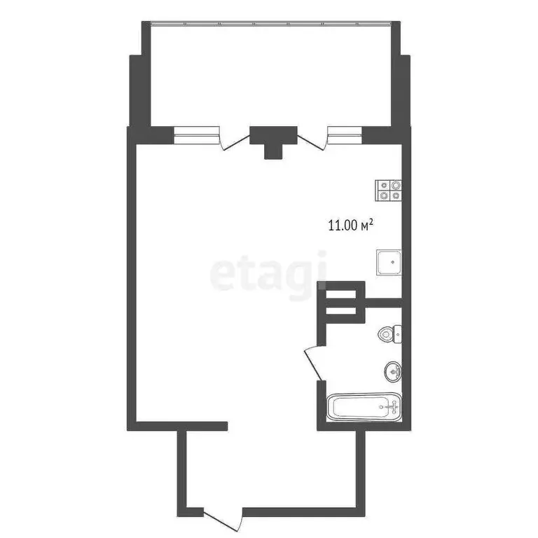 Квартира-студия: Омск, улица 70 лет Октября, 3/1 (36.4 м) - Фото 1