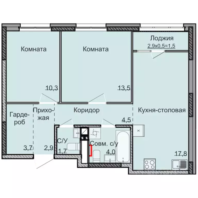 2-к кв. Удмуртия, Ижевск Строитель жилрайон, 5-й мкр, Нео жилой ... - Фото 0