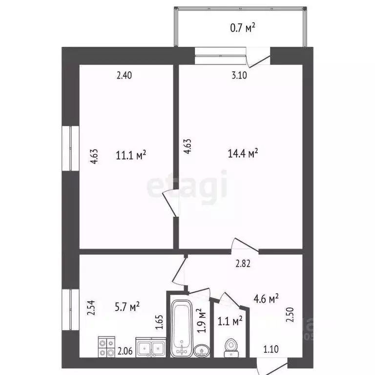 2-к кв. Забайкальский край, Чита ул. Балябина, 37 (39.5 м) - Фото 2