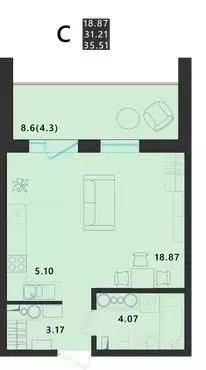 Студия Псковская область, Псковский район, Завеличенская волость, д. ... - Фото 1