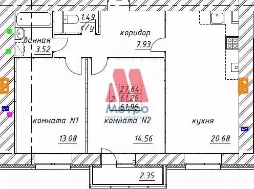 2-к кв. Ярославская область, Ярославский район, Заволжское с/пос, пос. ... - Фото 1