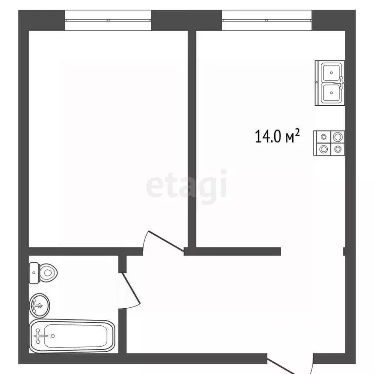 1-к кв. Ставропольский край, Пятигорск Надречный пер. (39.4 м) - Фото 1