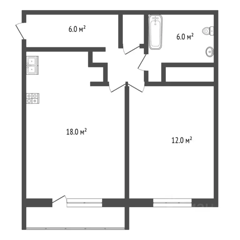 1-к кв. Тюменская область, Тюмень ул. Павла Шарова, 3к1 (45.8 м) - Фото 1