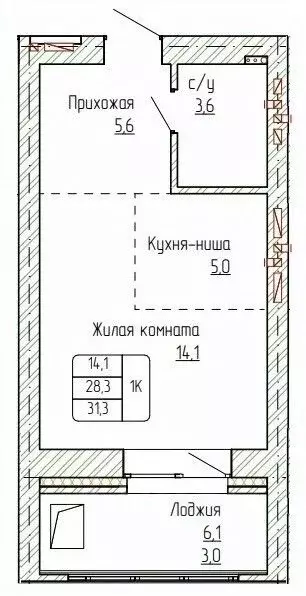 1-к кв. Алтайский край, Новоалтайск ул. Титова, 6 (31.3 м) - Фото 0