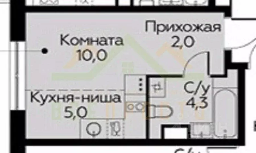 Студия Москва просп. Новосередневский, 21к3 (21.3 м) - Фото 2