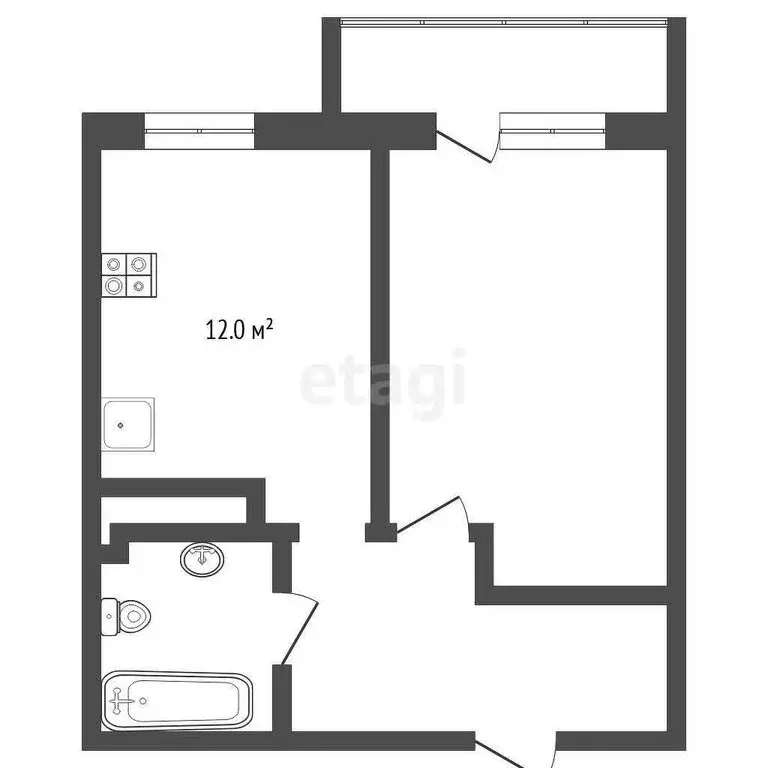 1-комнатная квартира: Тюмень, улица Тимофея Чаркова, 81 (34.2 м) - Фото 0