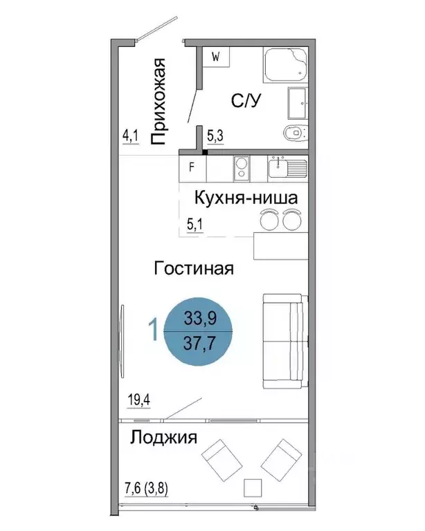 1-к кв. Крым, Керчь Белый город жилой комплекс (37.7 м) - Фото 0