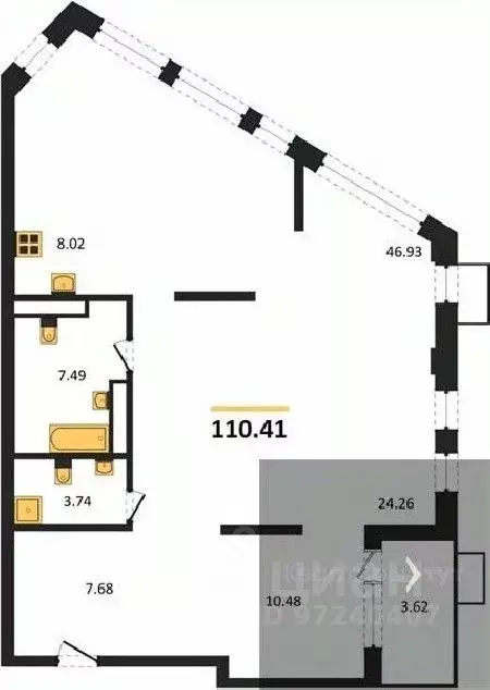 4-к кв. Воронежская область, Воронеж наб. Чуева, 7 (110.41 м) - Фото 0