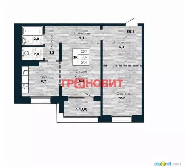 2-к кв. Новосибирская область, Новосибирск ул. Николая Островского, ... - Фото 1