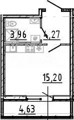 квартира-студия, 28,1 м, 4/22 эт. - Фото 0