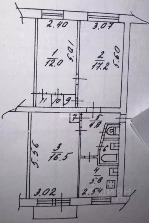 3-к кв. Московская область, Люберцы ул. Калараш, 2 (61.1 м) - Фото 2
