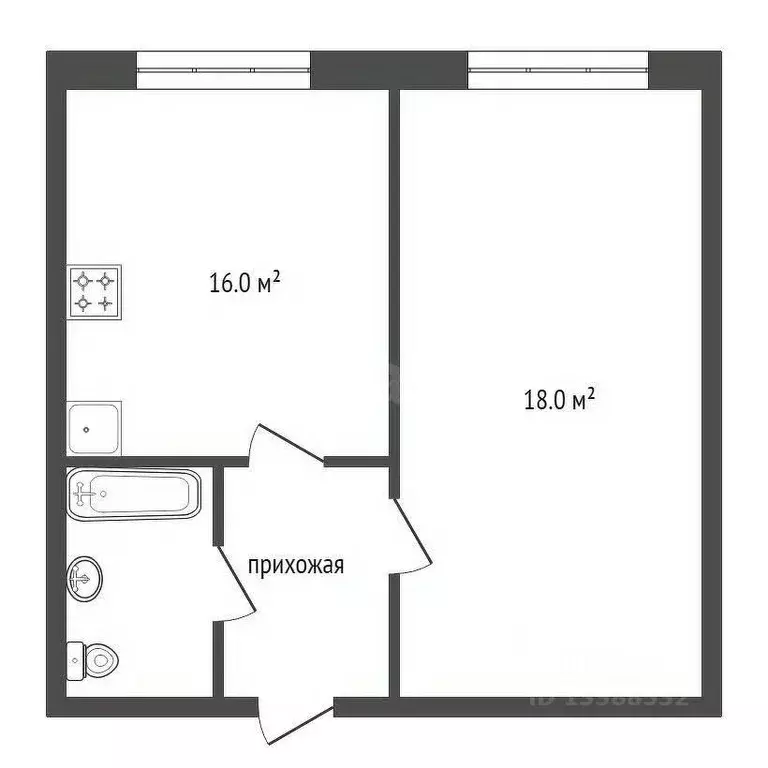1-к кв. Красноярский край, Красноярск ул. Ладо Кецховели, 69 (34.3 м) - Фото 1