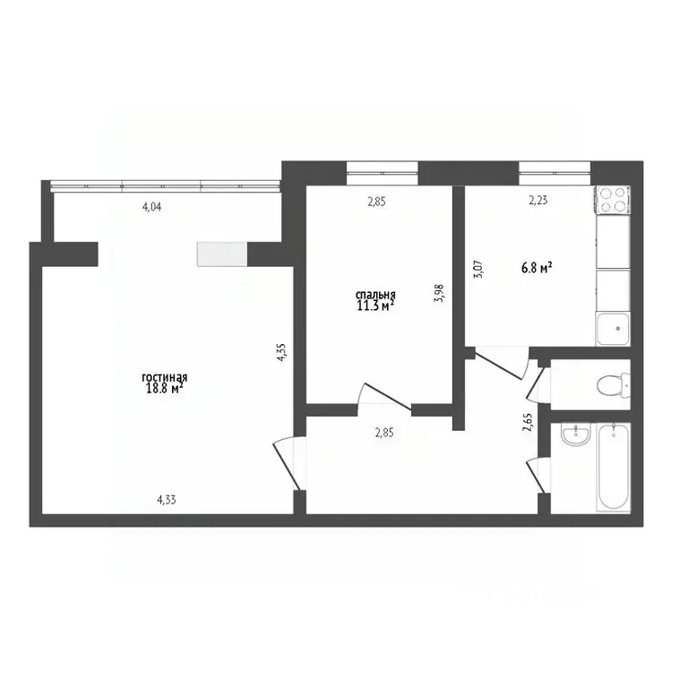 2-к кв. Ставропольский край, Ставрополь ул. Серова, 7 (43.0 м) - Фото 1