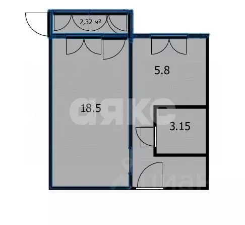 1-к кв. Краснодарский край, Анапа Новороссийская ул., 238 (32.7 м) - Фото 2