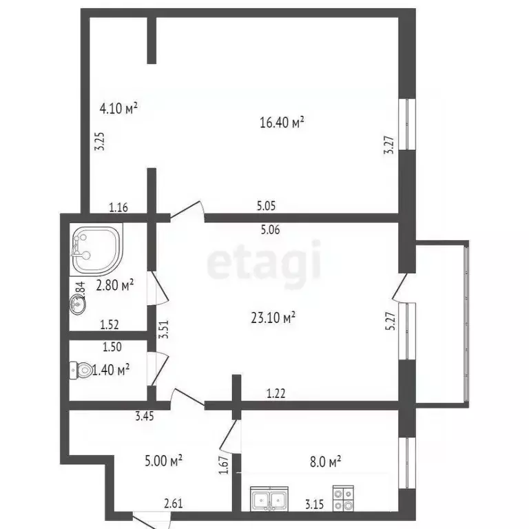 2-к кв. Омская область, Омск ул. Орджоникидзе, 16 (55.5 м) - Фото 0