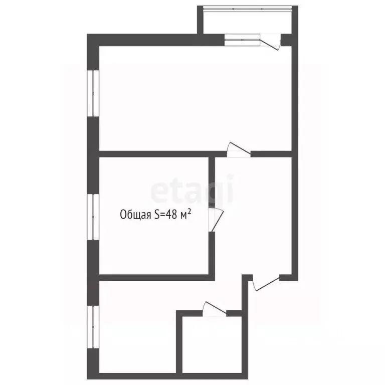 2-к кв. Кемеровская область, Юрга ул. Мира, 11А (48.0 м) - Фото 1