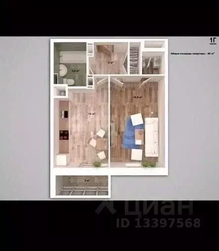 1-к кв. Тверская область, Тверь Оснабрюкская ул., 12к2 (38.0 м) - Фото 2