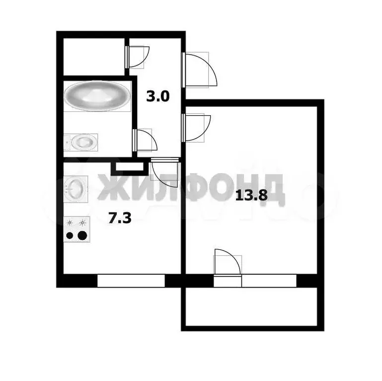 1-к. квартира, 31 м, 6/9 эт. - Фото 0