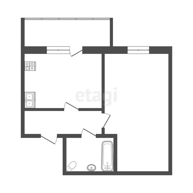 1-комнатная квартира: Ишим, улица Луначарского, 27 (24.8 м) - Фото 1