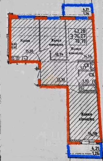 3-к кв. Ленинградская область, Мурино Всеволожский район, бул. ... - Фото 2
