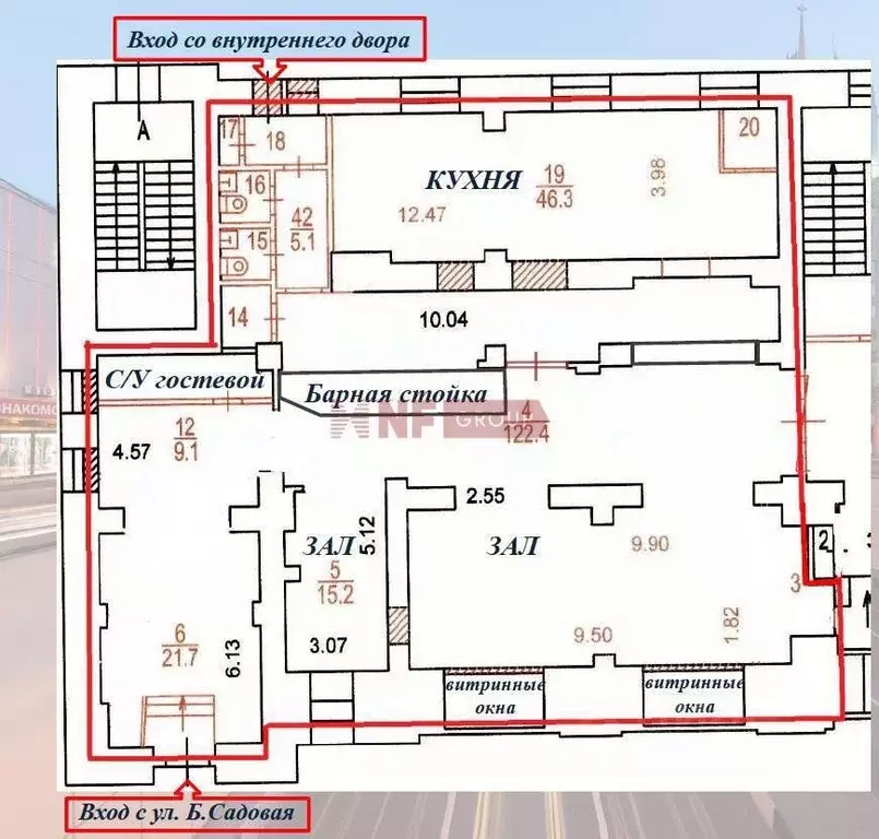 Торговая площадь в Москва Большая Садовая ул., 5 (380 м) - Фото 1