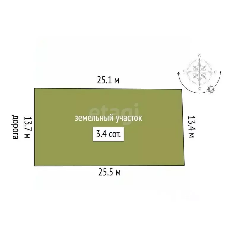 Участок в Крым, Симферополь ул. 12-я Коллективных Садов (3.36 сот.) - Фото 2