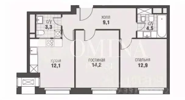2-к кв. Москва ул. Инженера Кнорре, 7к3 (56.1 м) - Фото 2