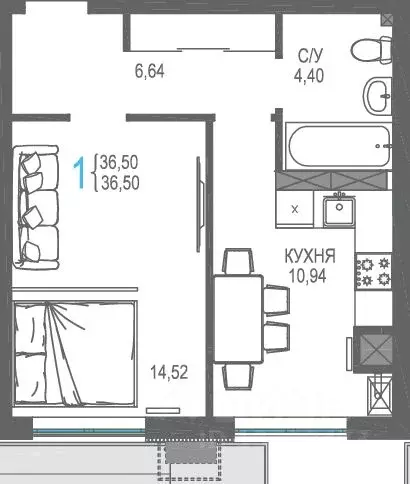 2-к кв. Крым, Симферопольский район, Гвардейское пгт, Республика жилой ... - Фото 1