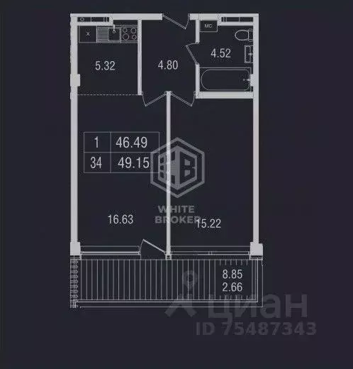 2-к кв. Крым, Ялта муниципальный округ, Гурзуф пгт ул. Геологов, 7к3 ... - Фото 2