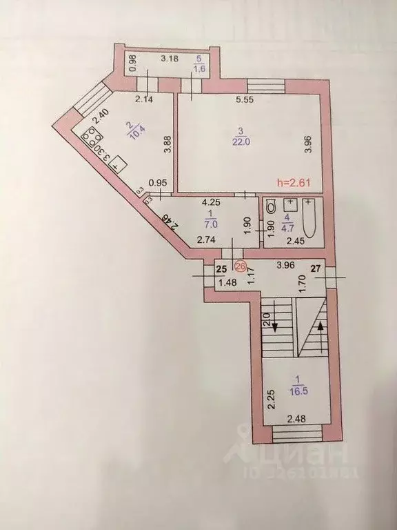 1-к кв. Мордовия, Рузаевка ул. Юрасова, 22А (44.0 м) - Фото 2
