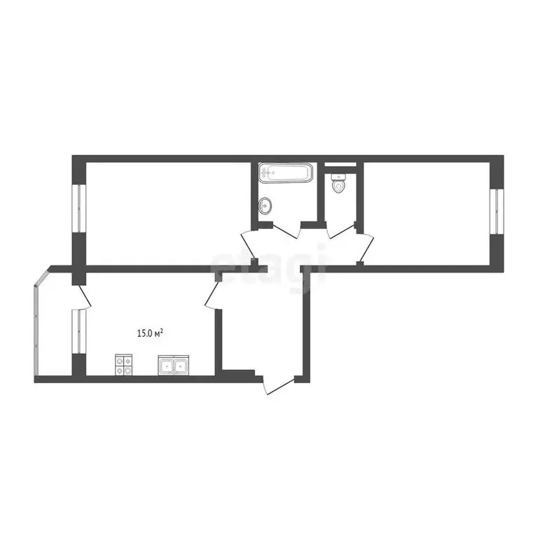 2-комнатная квартира: Тюмень, улица Валентины Трофимовой, 2к1 (67.6 м) - Фото 1