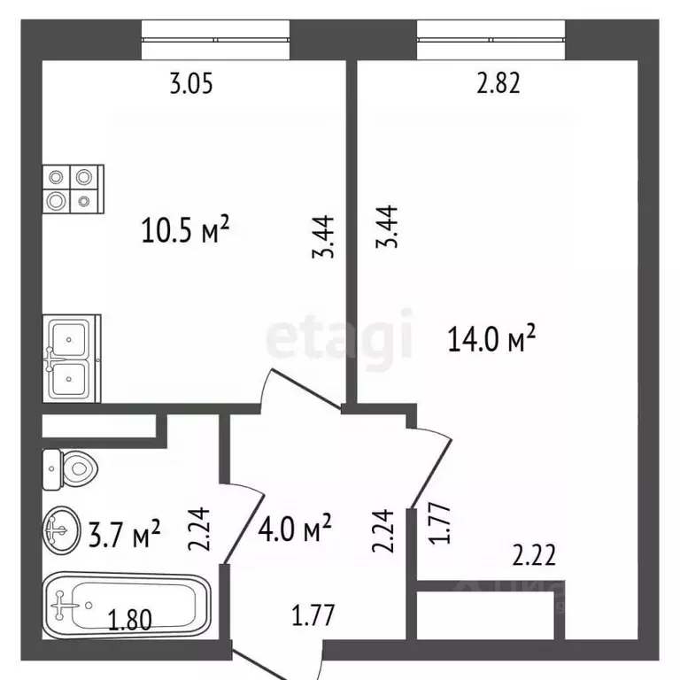 1-к кв. Адыгея, Тахтамукайский район, Старобжегокайское с/пос, Новая ... - Фото 1
