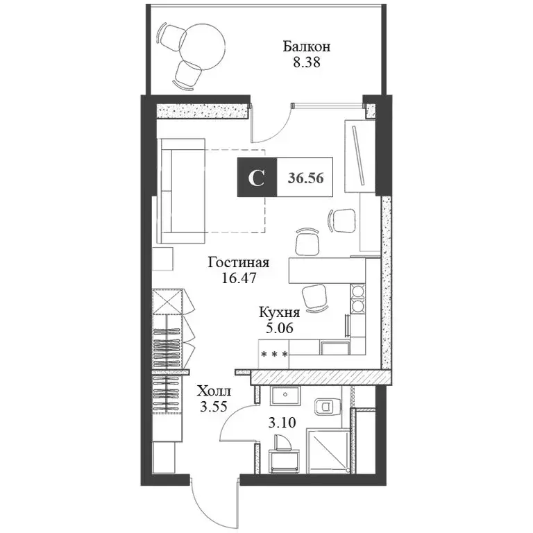 Квартира-студия: Алушта, Западная улица, 4 (37 м) - Фото 1