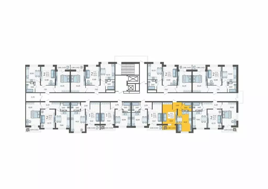 1-комнатная квартира: Краснодар, ЖК Смородина (35.2 м) - Фото 1