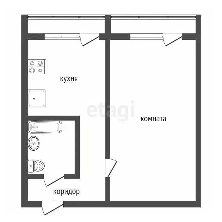 1-к кв. Ленинградская область, Кириши ул. Мира, 1 (31.9 м) - Фото 1