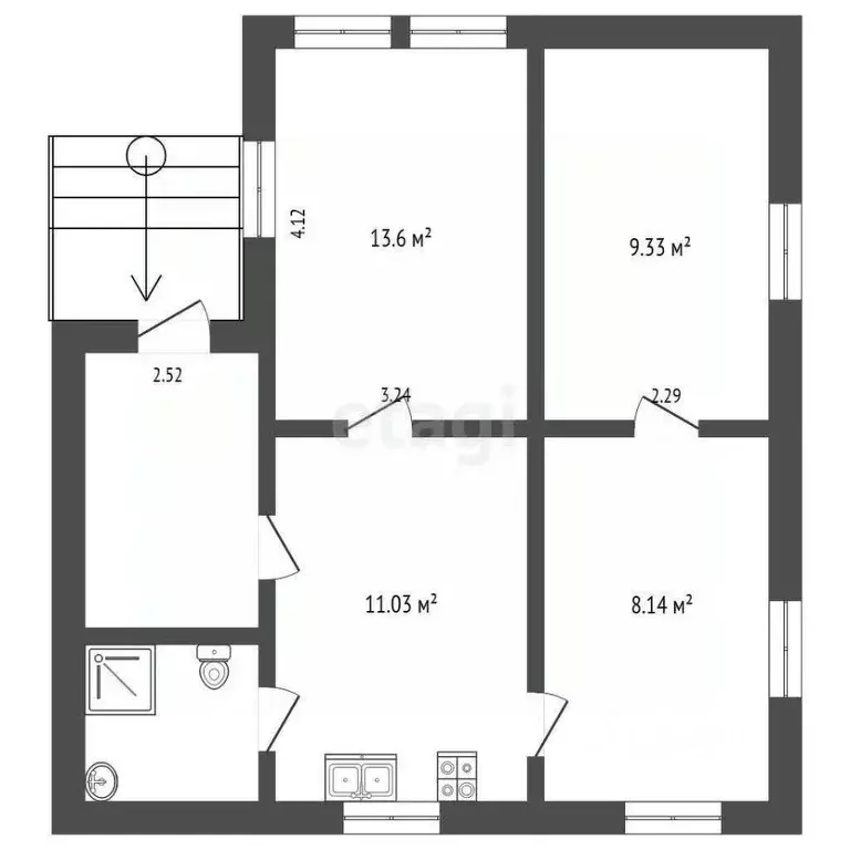 Дом в Крым, Саки ш. Евпаторийское (52 м) - Фото 1