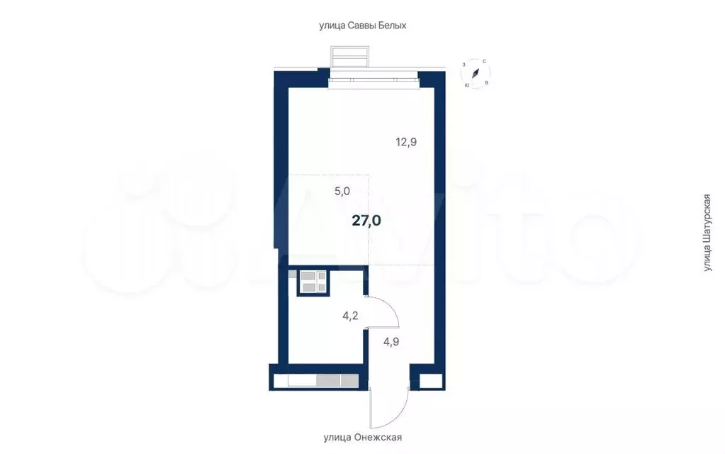 Квартира-студия, 27 м, 4/32 эт. - Фото 0