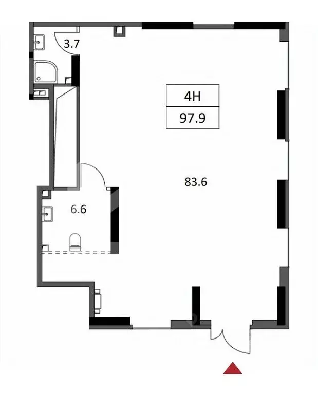 Торговая площадь в Москва Твелв жилой комплекс, 2 (98 м) - Фото 2