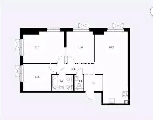 3-к кв. Москва Новохохловская ул., 15к1 (80.0 м) - Фото 2