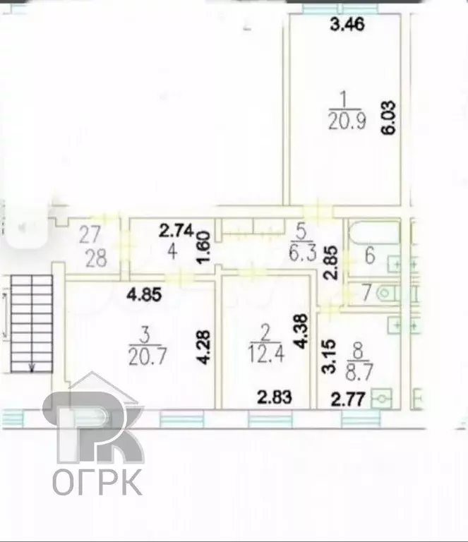 3-к. квартира, 80 м, 2/5 эт. - Фото 0