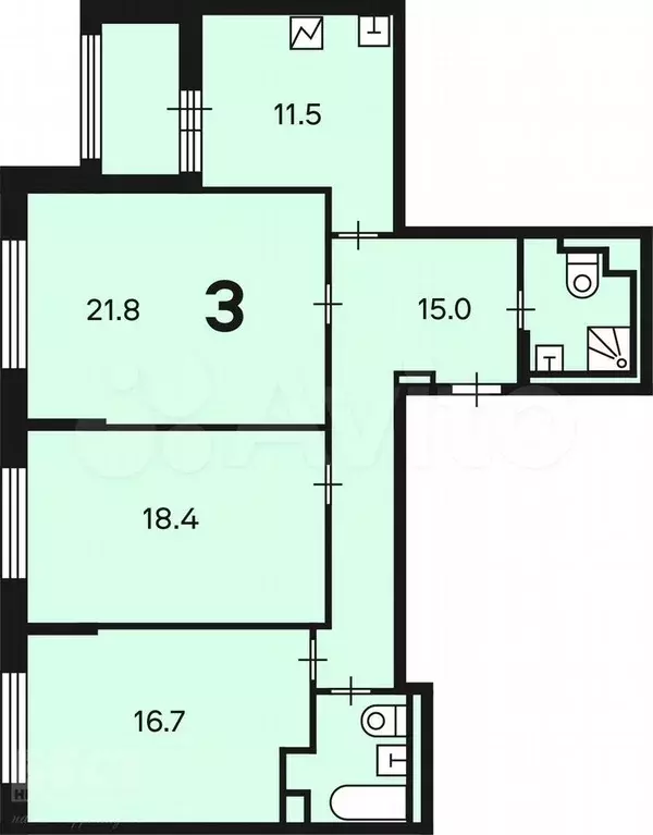 Аукцион: 3-к. квартира, 91,4 м, 11/24 эт. - Фото 0