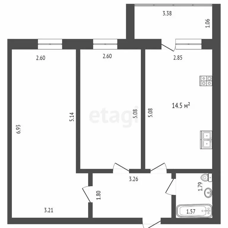 3-комнатная квартира: Вологда, улица Космонавта Беляева, 32к1 (55.5 м) - Фото 0