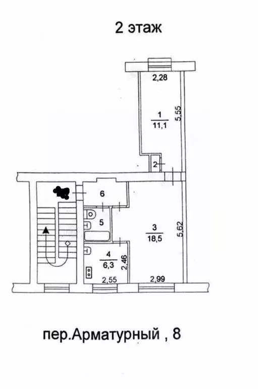 2-к кв. Челябинская область, Челябинск Арматурный пер., 8 (42.5 м) - Фото 2