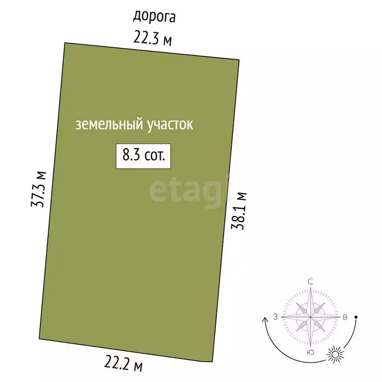 Участок в Тюмень, СНТ Пчёлка, Вишнёвая улица (8.35 м) - Фото 1