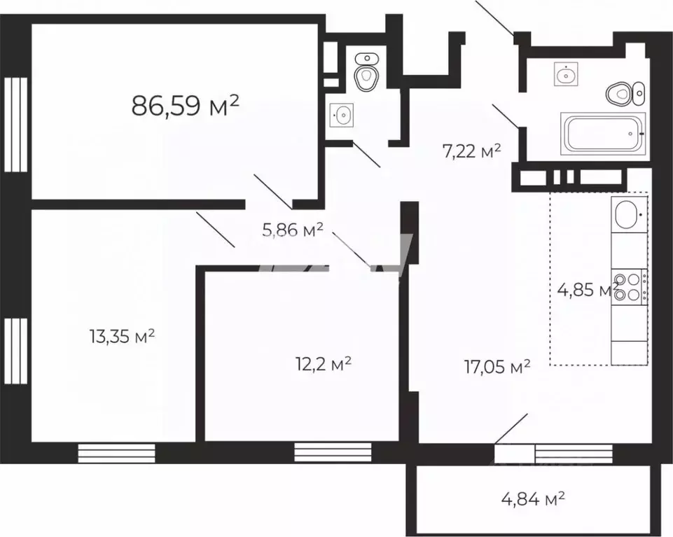 3-к кв. Челябинская область, Челябинск ул. 250-летия Челябинска, 27 ... - Фото 2