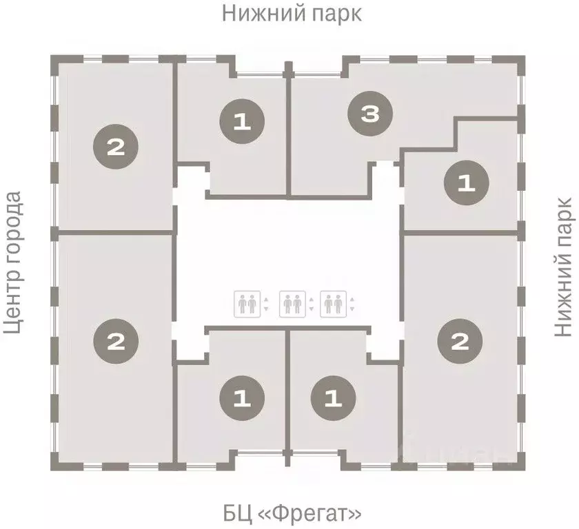 2-к кв. Липецкая область, Липецк пл. Петра Великого, 1 (67.39 м) - Фото 1
