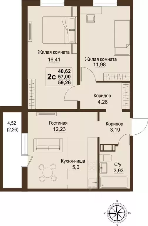 3-к кв. Челябинская область, Челябинский городской округ, пос. ... - Фото 0