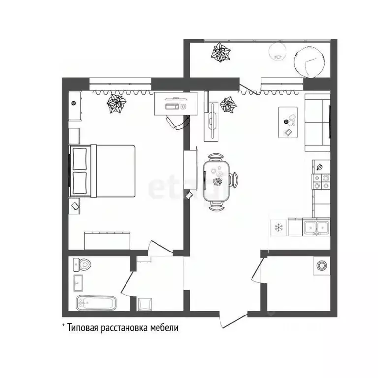 1-к кв. Тюменская область, Тюмень ул. Василия Подшибякина, 21 (38.32 ... - Фото 1