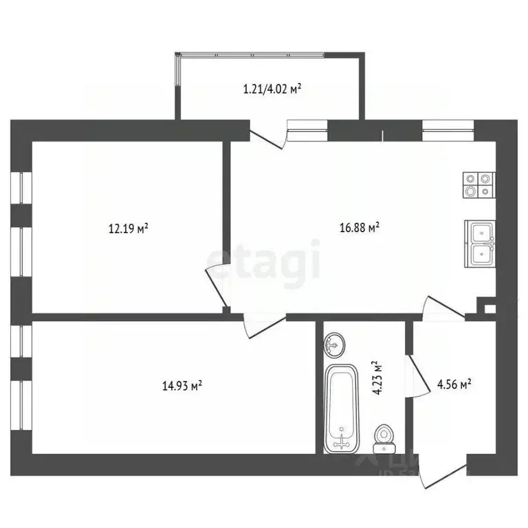 2-к кв. Ростовская область, Аксай ул. Строителей, 10/6к2 (52.9 м) - Фото 2